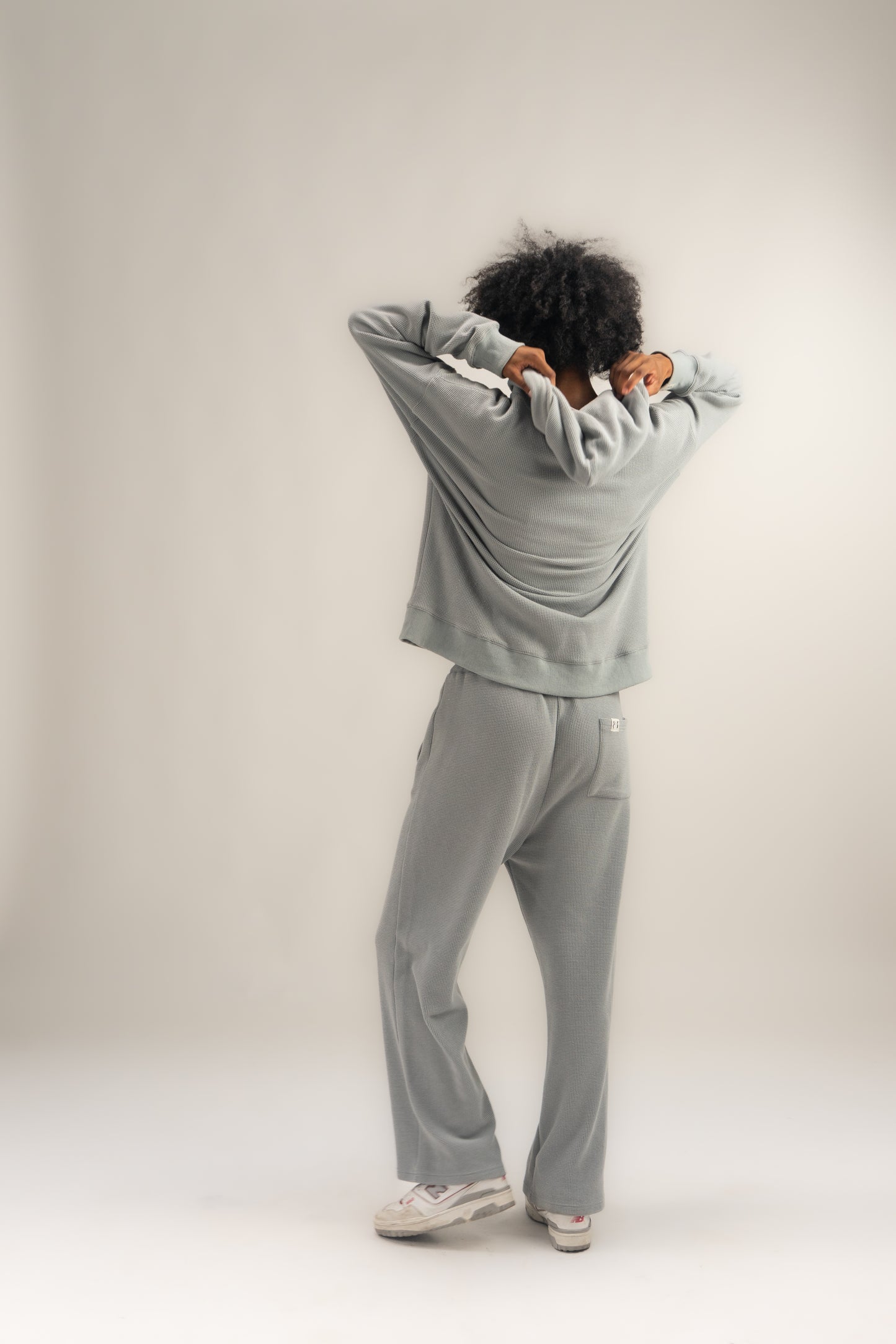 Waffle Knit Zip-Up - Grey