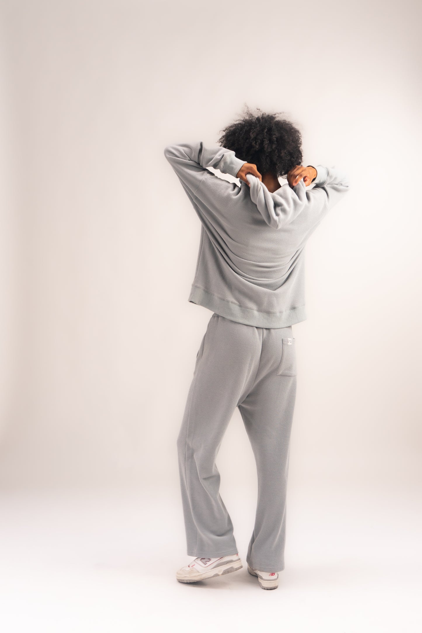 Waffle Knit Zip-Up - Grey